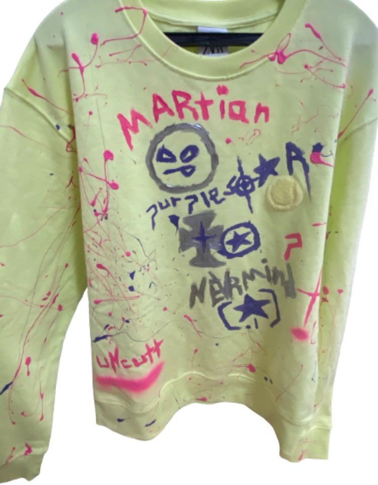 1/1 custom green crewneck