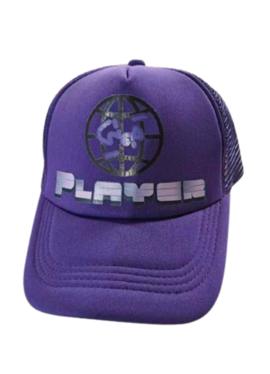 purple trucker hat