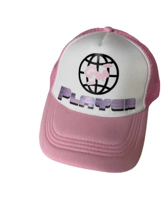 Pink/white trucker hat